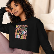 Retro Crop Top Sweatshirt, Boho Flower Shirt, Vintage Floral Shirt, Best Gifts For Her, Christmas Gifts idea