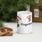 Gingerbread Christmas White Glossy Mug, Gingerbread Decor, Holiday Mug, Christmas Gift, Coffee Mug, Tea Mug, Xmas Mug