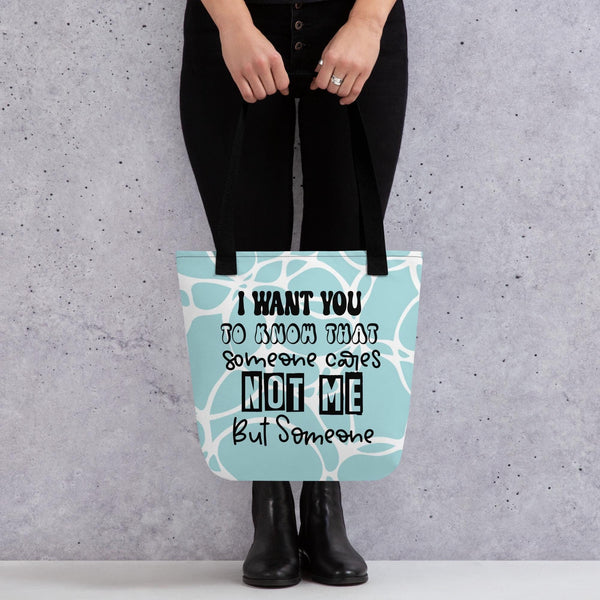 Texted Print Tote Bag