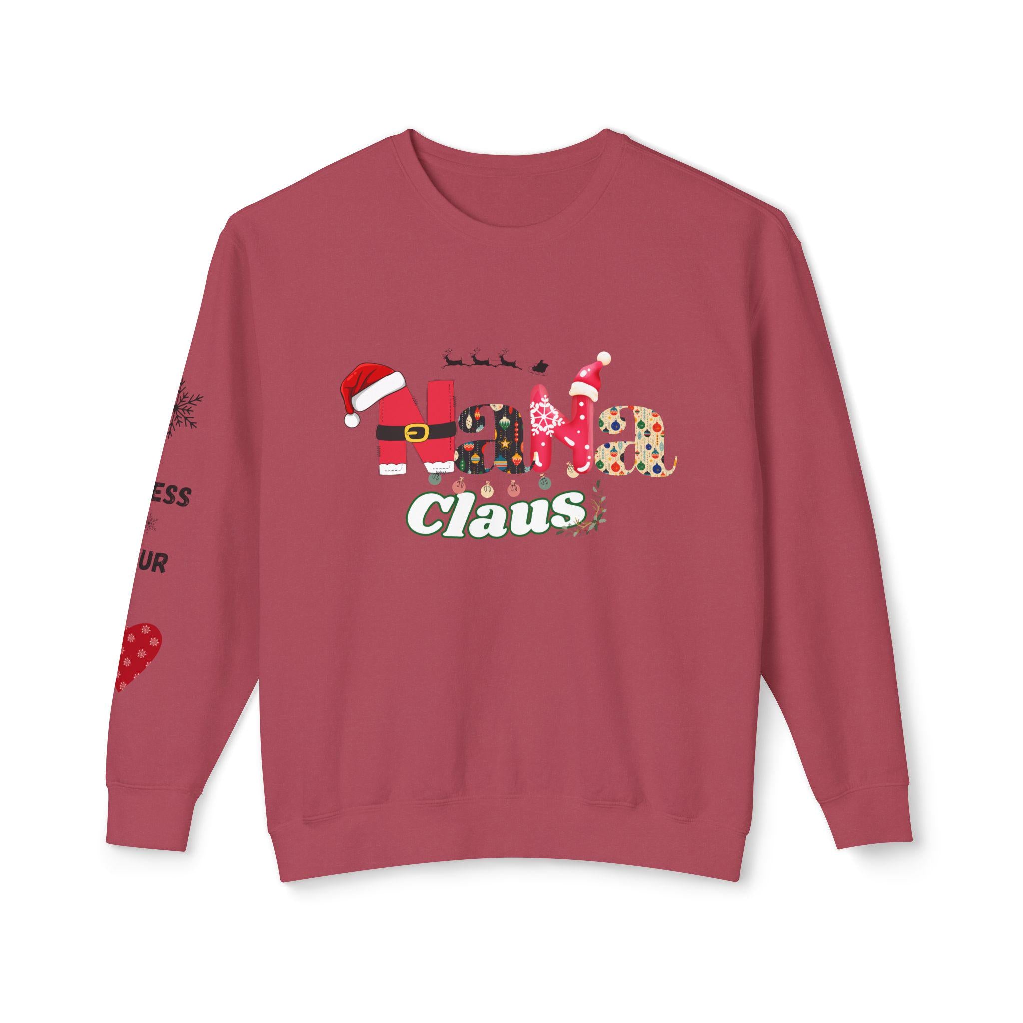 Nana Claus Crewneck Sweatshirt - Cozy Holiday Gift for Grandparents, Christmas Apparel, Family Matching, Winter Comfort, Festive Sweatshirt