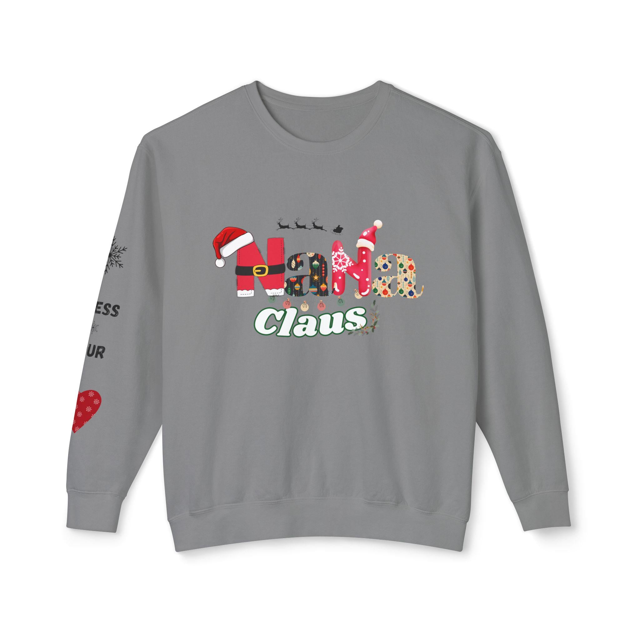 Nana Claus Crewneck Sweatshirt - Cozy Holiday Gift for Grandparents, Christmas Apparel, Family Matching, Winter Comfort, Festive Sweatshirt
