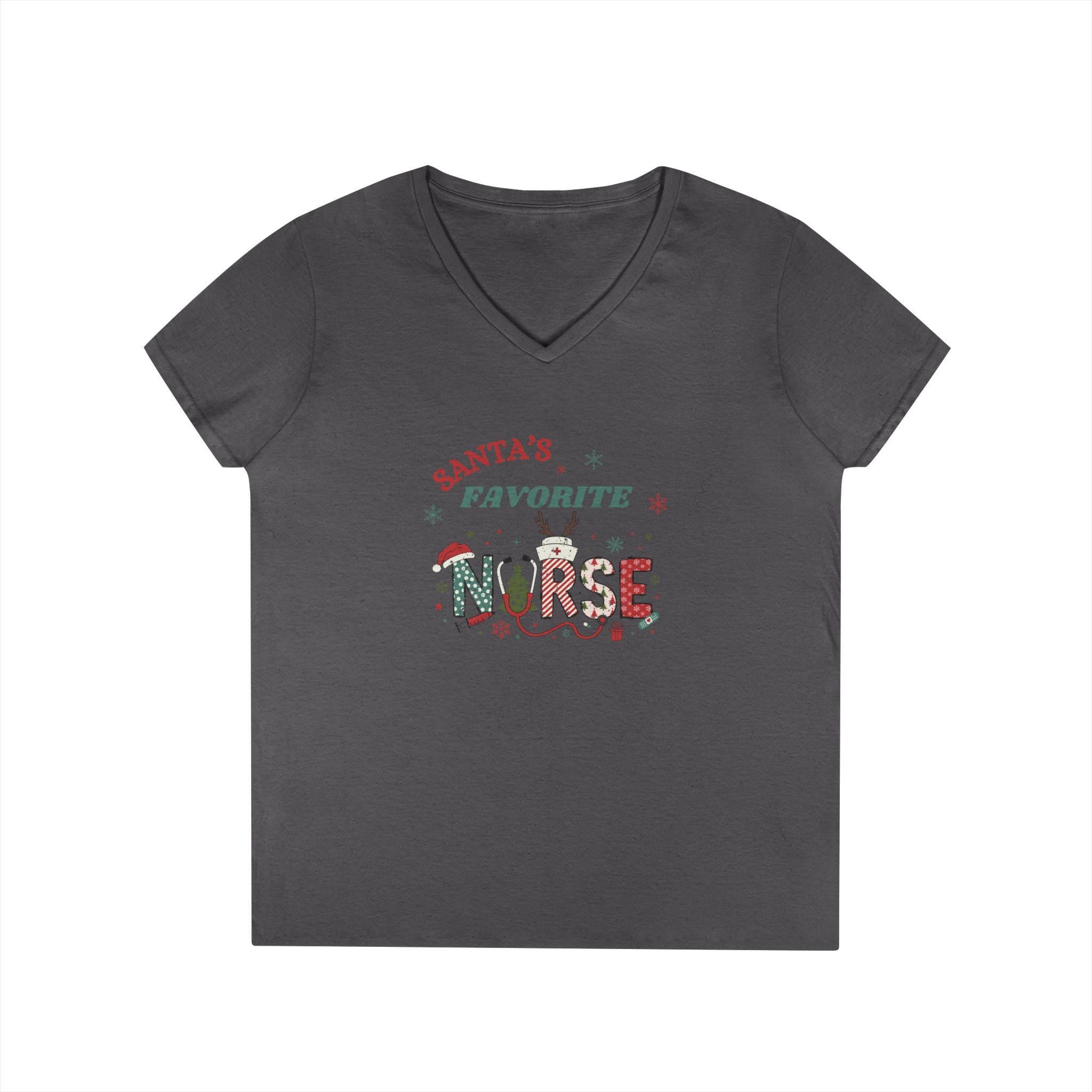 Santa&#39;s Favorite Nurse Shirt - Christmas Nurse Gift - Cute Holiday Tee - Nurse Gift Shirt - Funny Nurse Life Apparel - Santa Nurse Tee