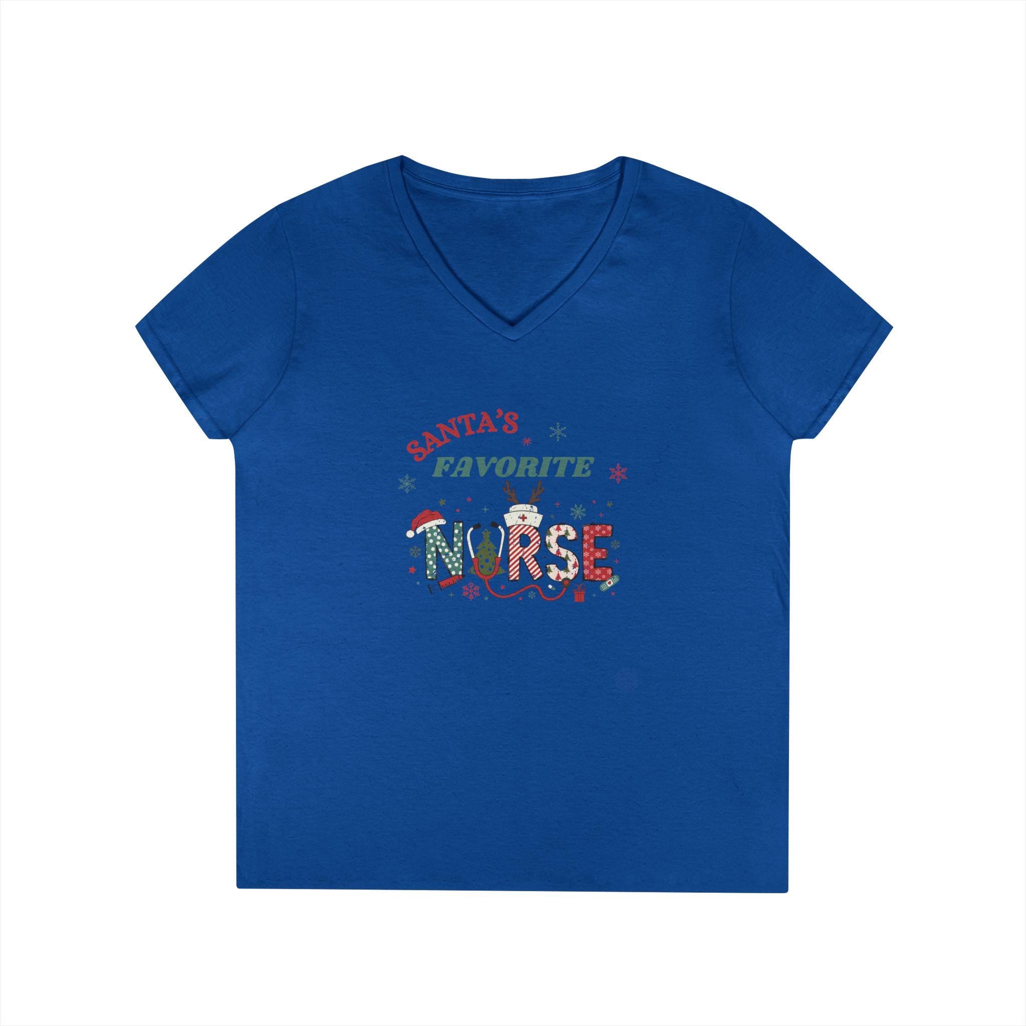 Santa&#39;s Favorite Nurse Shirt - Christmas Nurse Gift - Cute Holiday Tee - Nurse Gift Shirt - Funny Nurse Life Apparel - Santa Nurse Tee