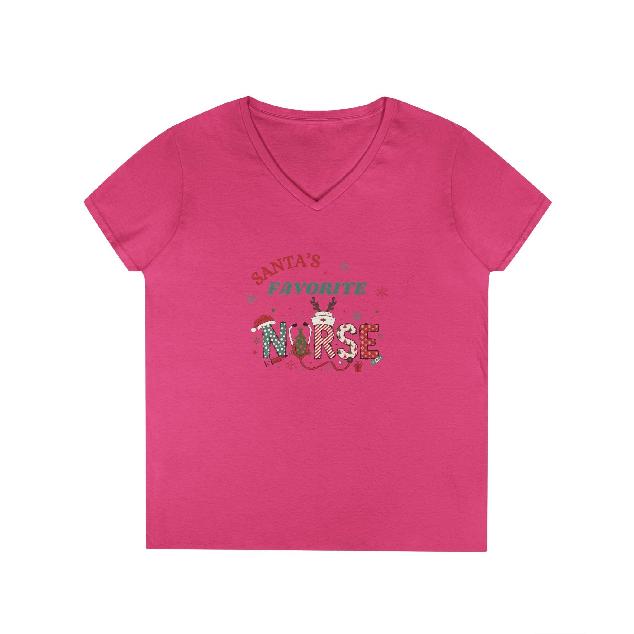 Santa&#39;s Favorite Nurse Shirt - Christmas Nurse Gift - Cute Holiday Tee - Nurse Gift Shirt - Funny Nurse Life Apparel - Santa Nurse Tee