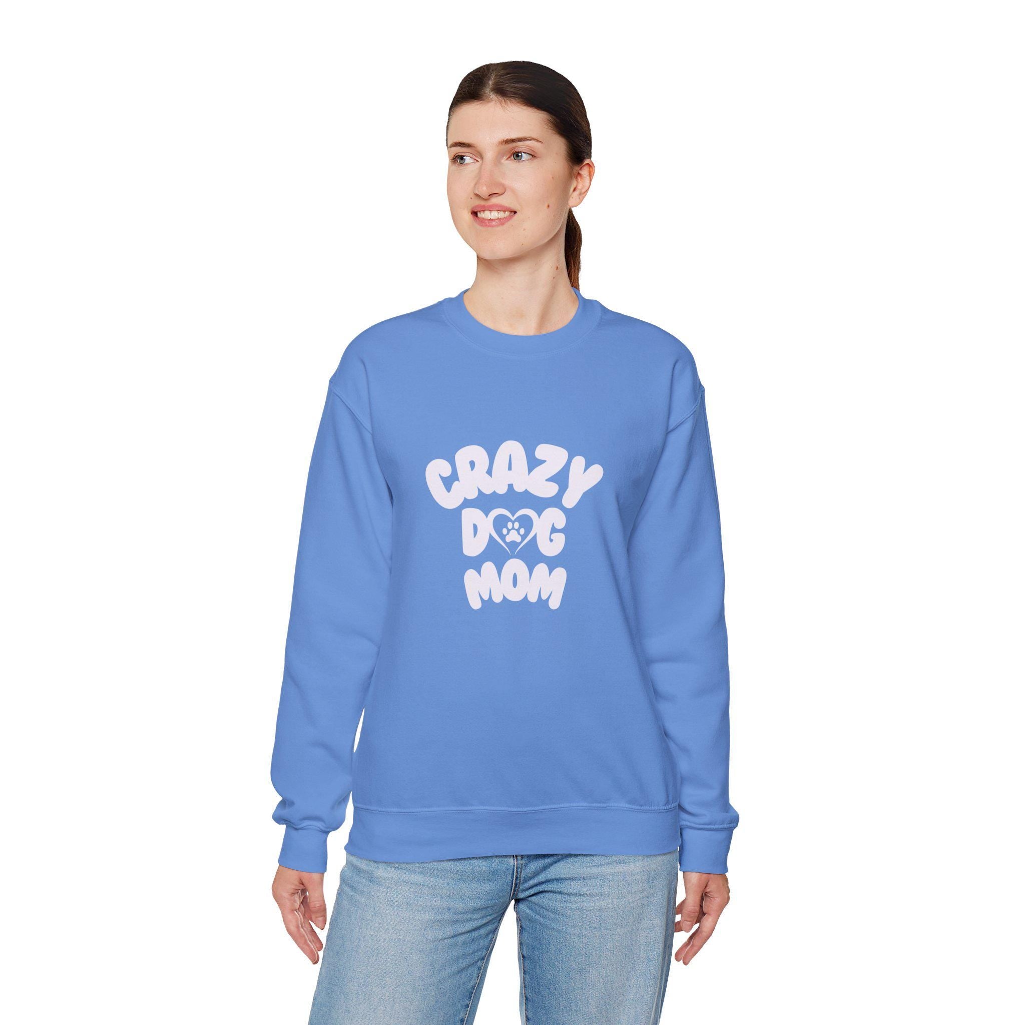 Crazy Dog Mom Crewneck Sweatshirt | Perfect Gift for Dog Lovers | Cozy and Fun Sweatshirt for Pet Owners | Birthday Gift, Dog Mom Apparel,