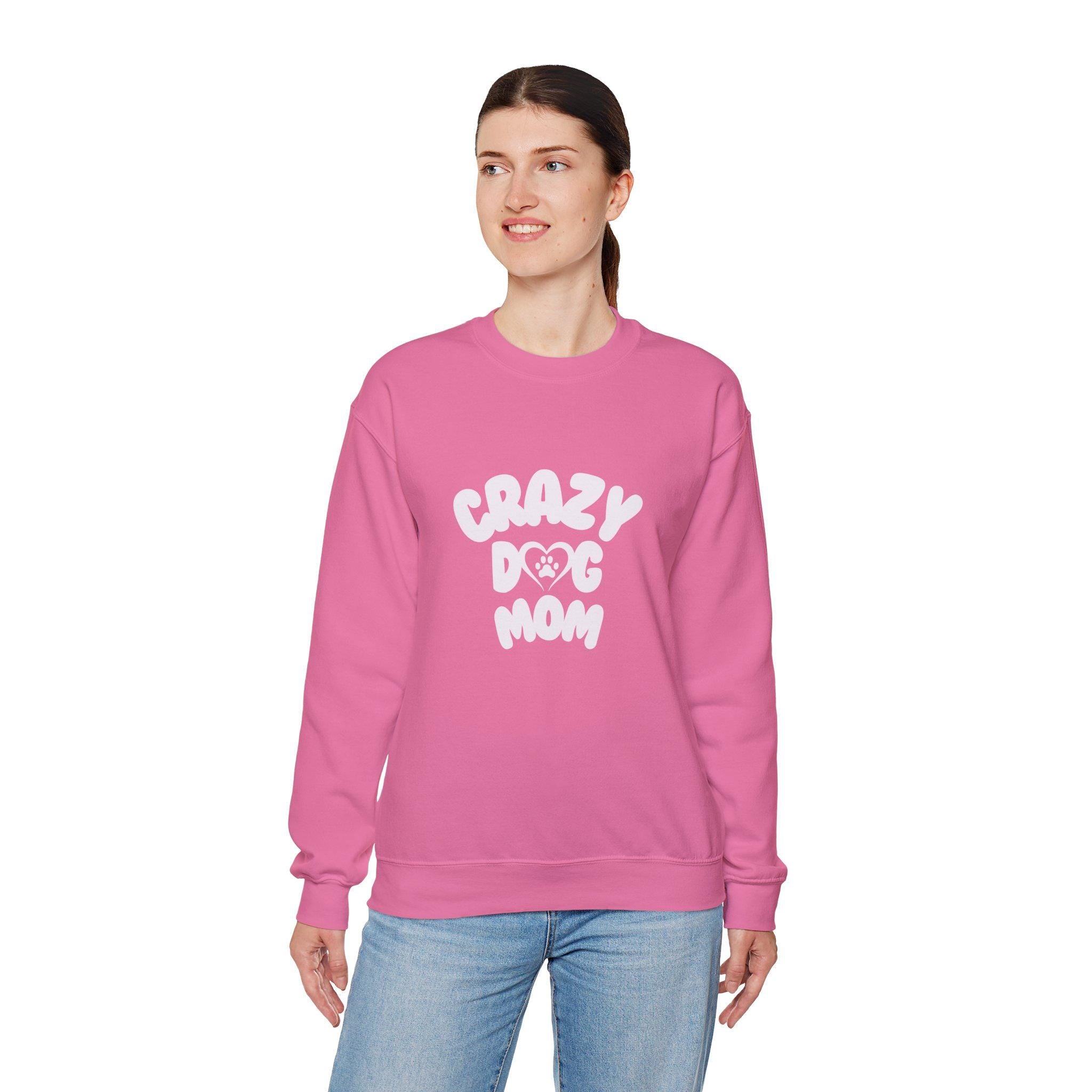 Crazy Dog Mom Crewneck Sweatshirt | Perfect Gift for Dog Lovers | Cozy and Fun Sweatshirt for Pet Owners | Birthday Gift, Dog Mom Apparel,