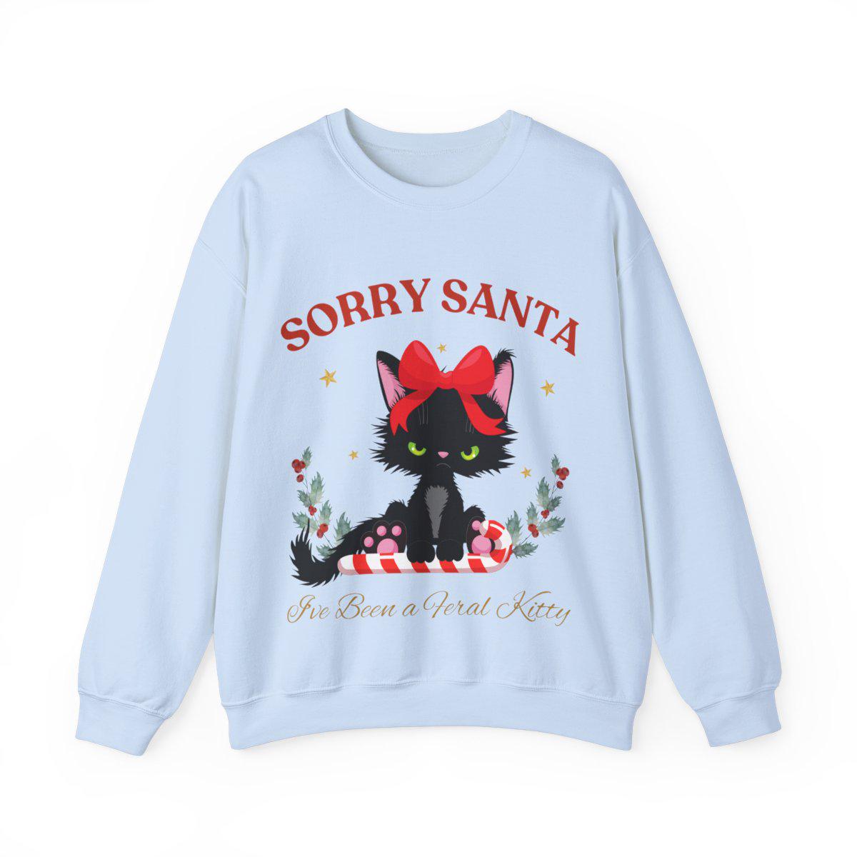 Sorta Merry Sorta Feral Sweatshirt - Funny Christmas Sweater - Trendy Christmas Holiday Apparel 2024- Cute Raccoon/Feral Kitty Design