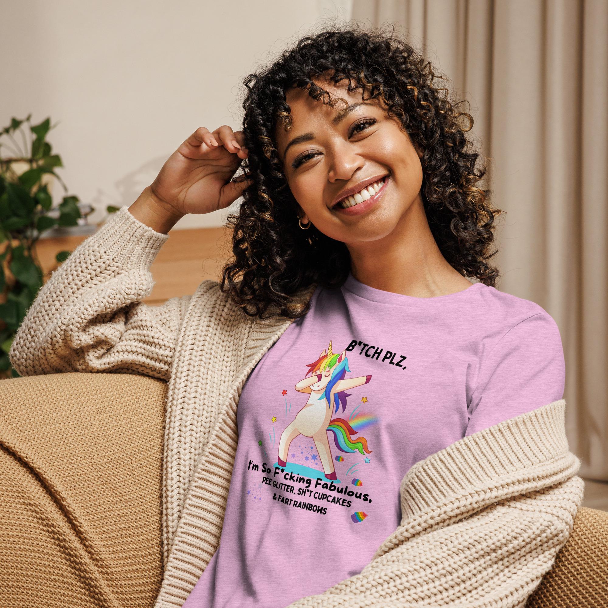 Cute Rainbow Unicorn Design | Funny & Playful Decor - Women's Relaxed T-Shirt