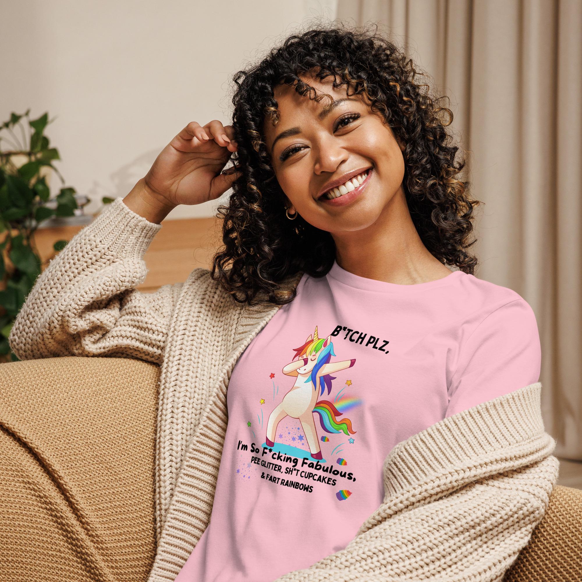 Cute Rainbow Unicorn Design | Funny & Playful Decor - Women's Relaxed T-Shirt