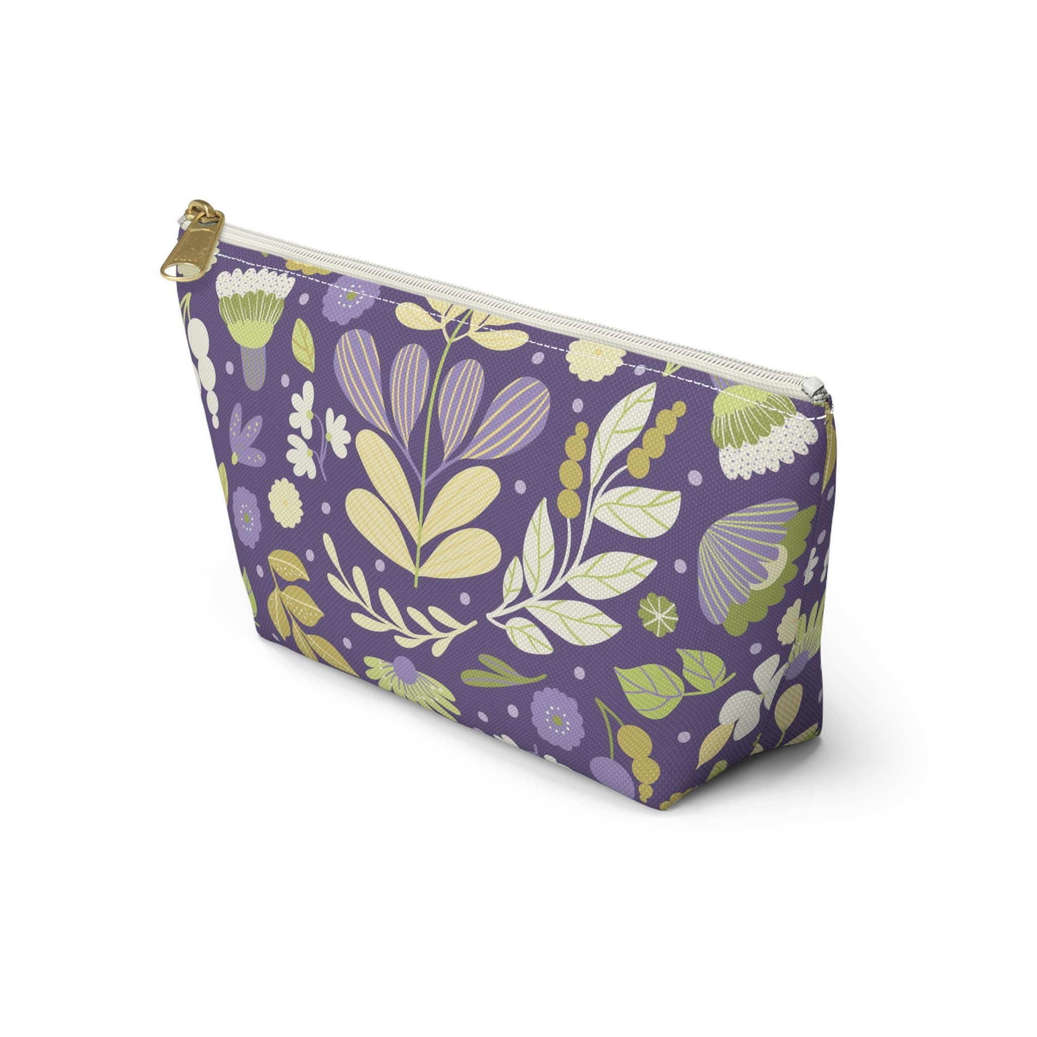 Embroidered Floral Makeup Bag - Small Cosmetic Pouch - Perfect for Travel - Gift for Women