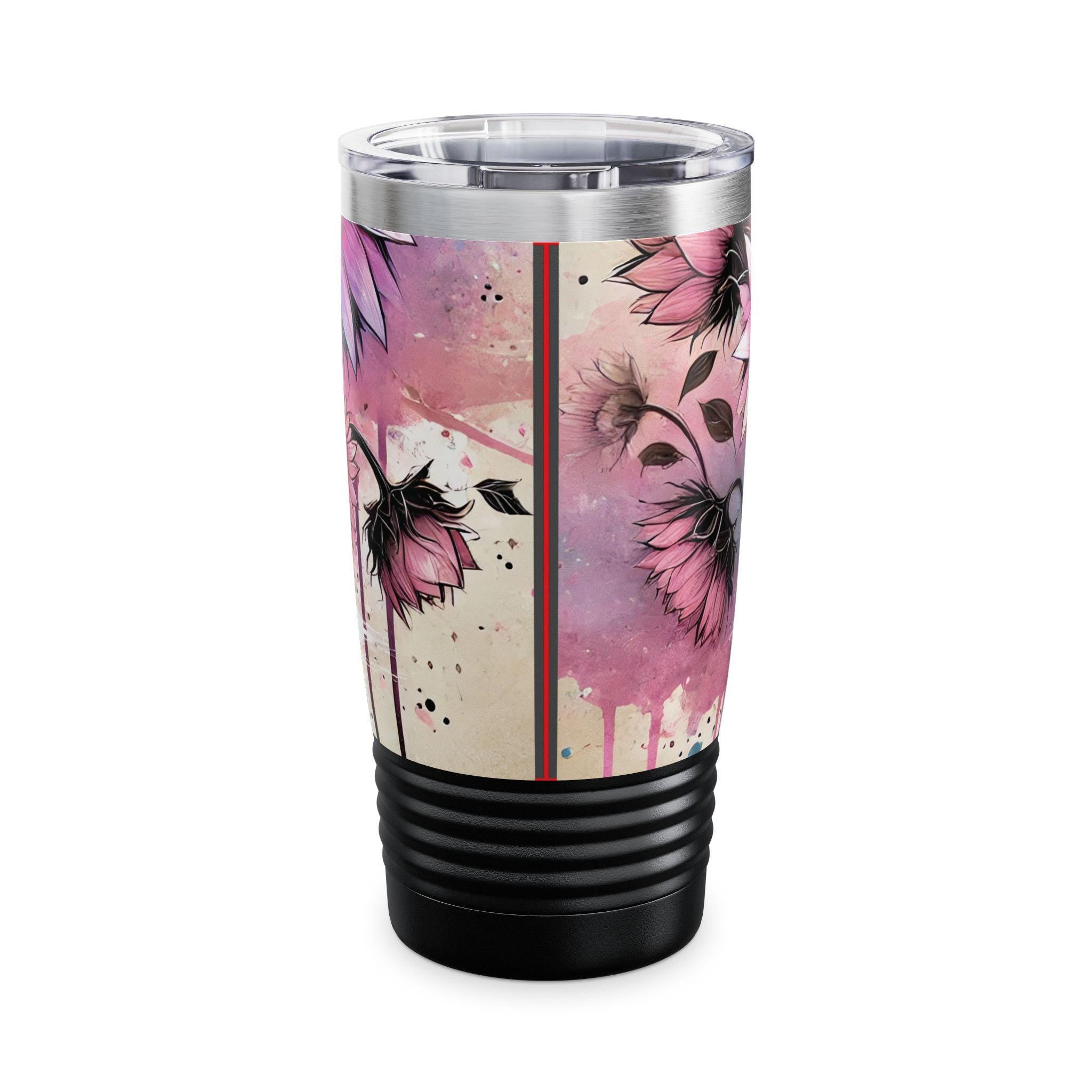 Colorful Let Them Floral Tumbler | Travel Mug, Coffee Cup, Gift for Nature Lovers, Inspirational Drinkware