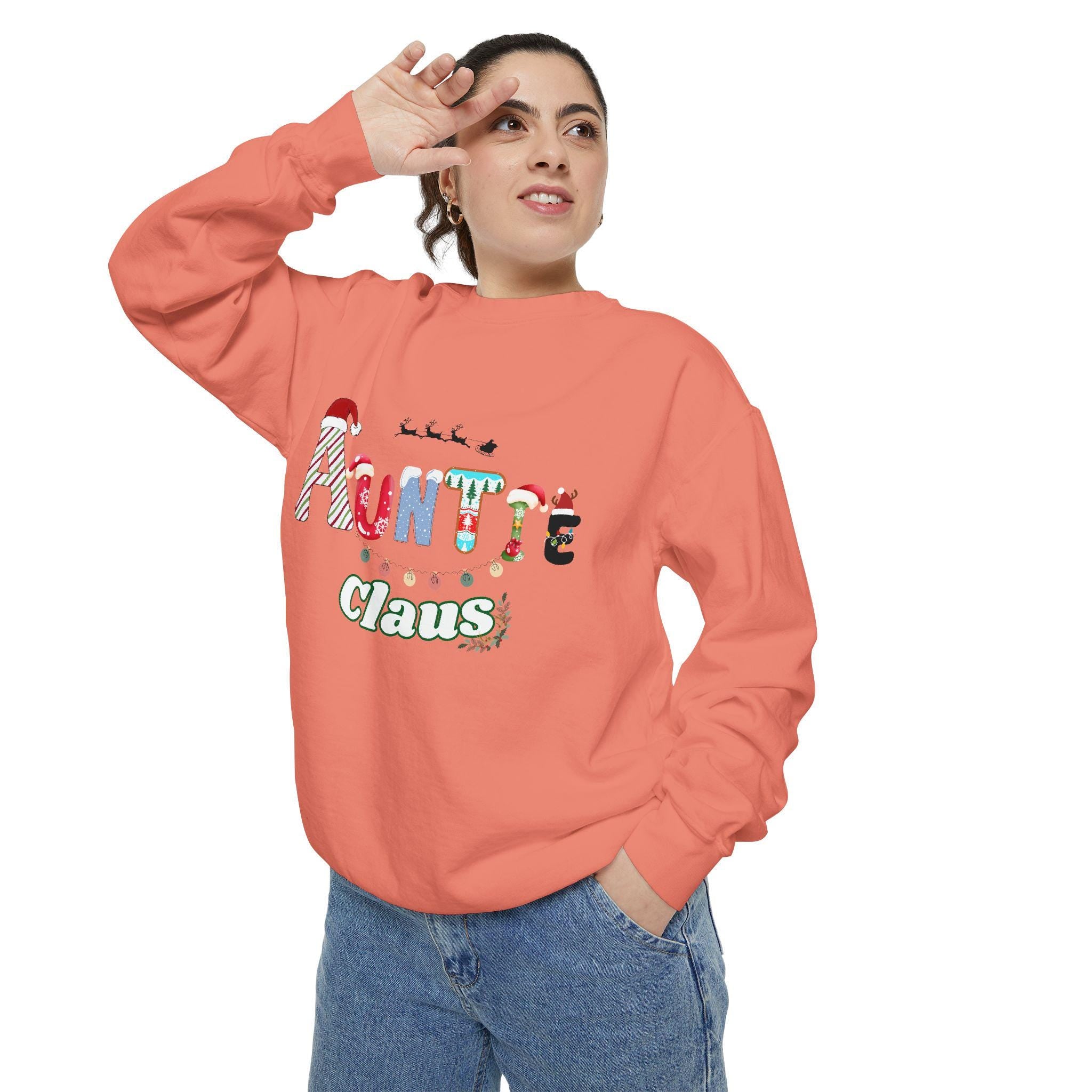 Auntie Claus Sweatshirt, Cozy Christmas Gift, Winter Apparel, Family Gathering Top, Unique Present, Unisex Pullover