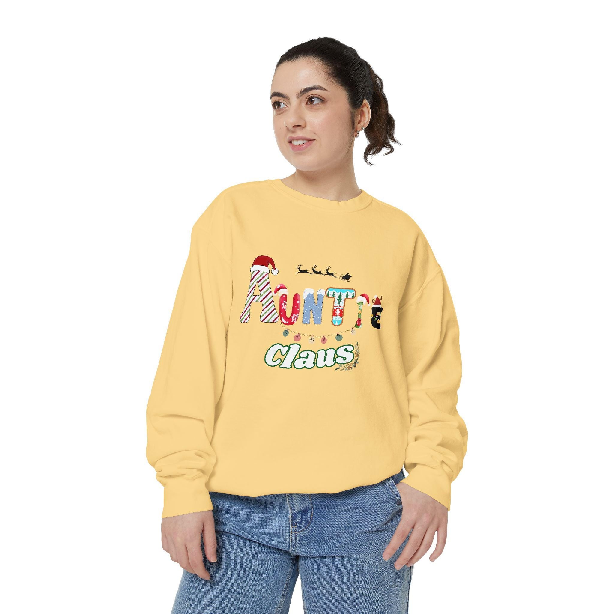 Auntie Claus Sweatshirt, Cozy Christmas Gift, Winter Apparel, Family Gathering Top, Unique Present, Unisex Pullover