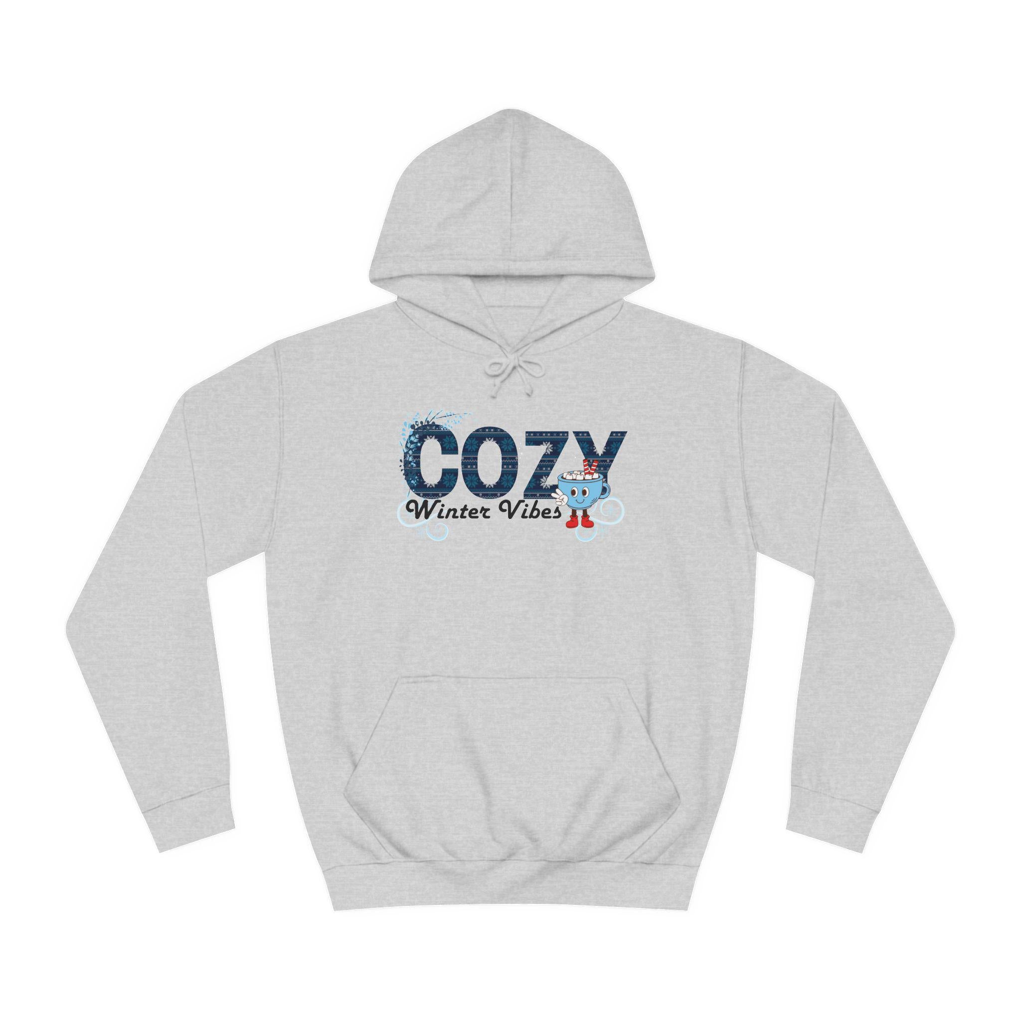 Cozy Winter Vibes Unisex Hoodie, College Hoodie, Winter Apparel, Gift for Students, Sweatshirt for Holidays, Casual Wear - Comfort Colors