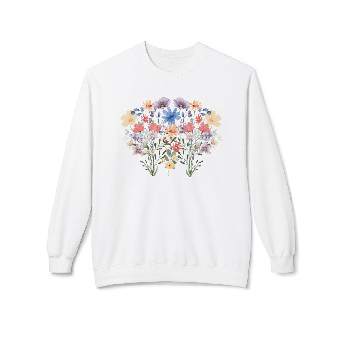 Floral Sweatshirt for Women - Cute Cottagecore Wildflower Crewneck - Unique Gift for Her - Fall Winter Clothing