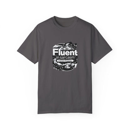 Fluent in Sarcasm Black T-Shirt, Funny Gift for Sarcastic Friends, Ideal for Birthdays, Casual Wear, Everyday Humor, Gift for Comedian