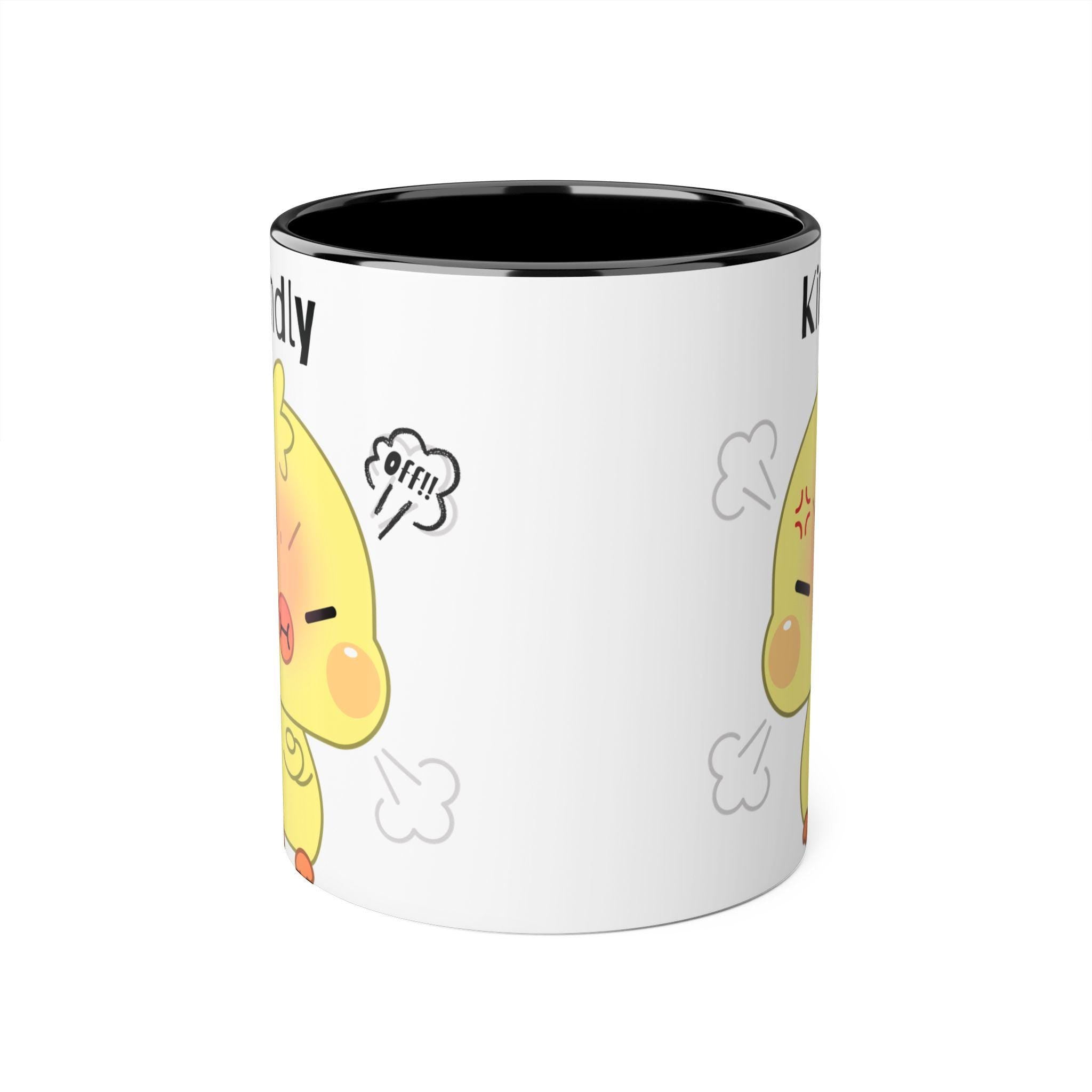 Cute Cartoon Duck Off Accent Mug, 11oz, Perfect for Gift, Office, Home, Coffee Lover, Unique Design, Funny Mug