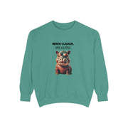 Laughing So Hard I Peed a Little - Funny Saying - Ideal for Gifting - Humor Hippo Moo Deng Sweater Print