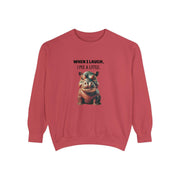 Funny Hippo Sweatshirt: "When I Laugh, I Pee a Little" Slogan