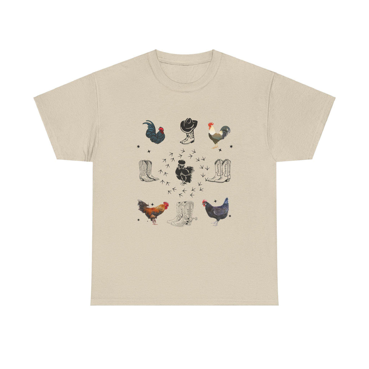 Farmhouse Chic Unisex Heavy Cotton Tee, Perfect for Chicken Lovers, Gift for Farmers, Vintage Style Tee, Casual Everyday Wear