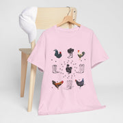 Farmhouse Chic Unisex Heavy Cotton Tee, Perfect for Chicken Lovers, Gift for Farmers, Vintage Style Tee, Casual Everyday Wear