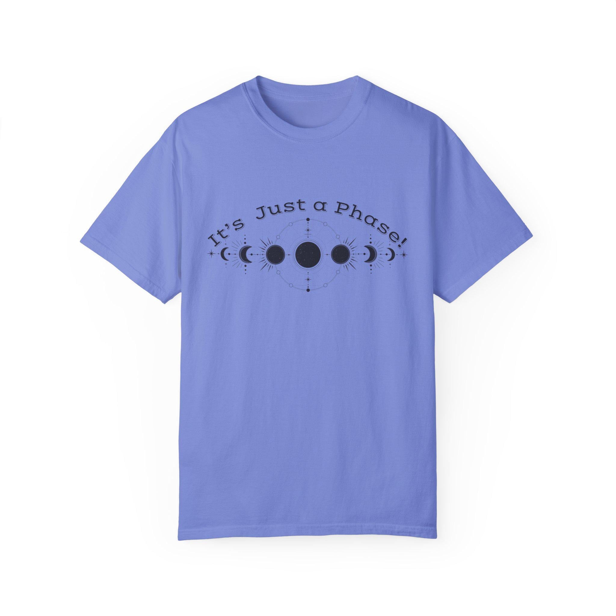 Celestial Phase T-shirt | Moon Phase Tee | Cosmic Humor Shirt | Unisex Astrology Wear | Perfect Gift for Stargazers