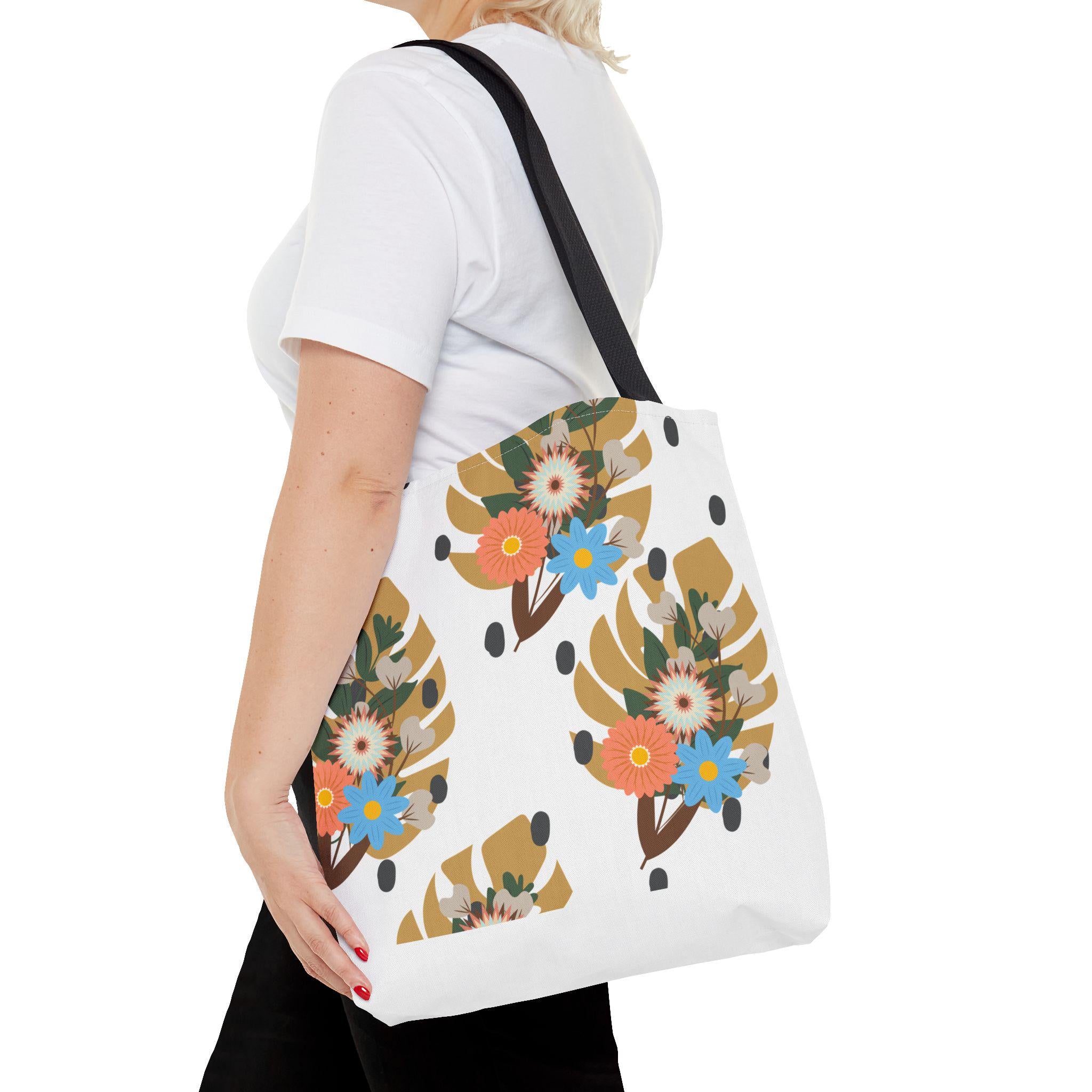 Floral Tote Bag, Eco-Friendly Shopping Bag, Gift for Her, Summer Essentials, Beach Bag, Casual Everyday Use
