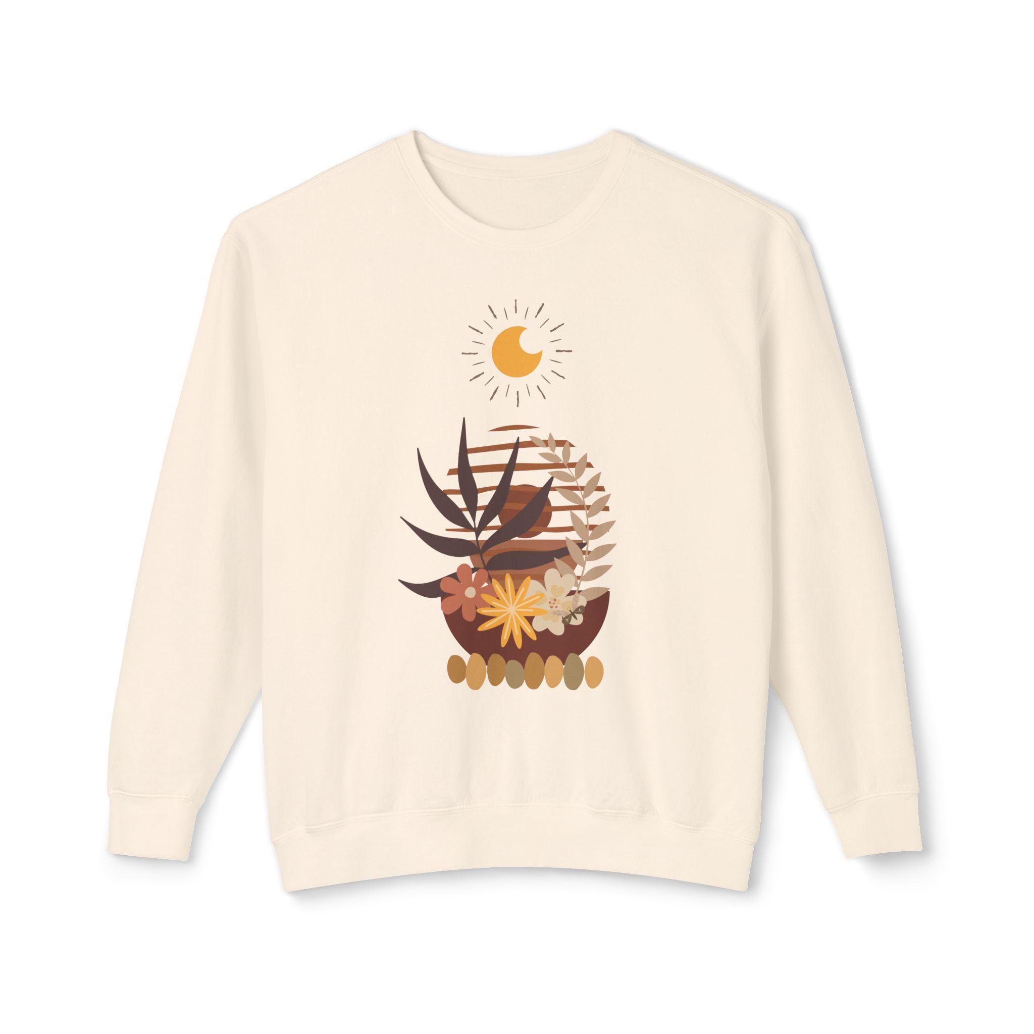 Botanical Crewneck Sweatshirt, Cozy Plant Lover Gift,  Earthy Aesthetic, Nature-Inspired Apparel