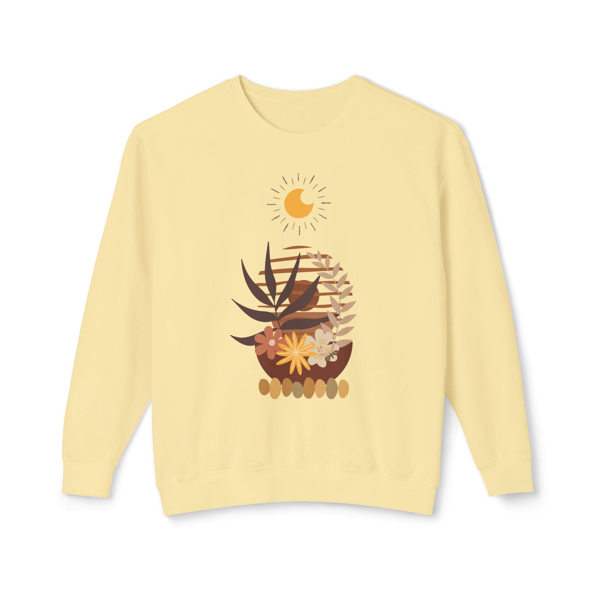 Botanical Crewneck Sweatshirt, Cozy Plant Lover Gift,  Earthy Aesthetic, Nature-Inspired Apparel
