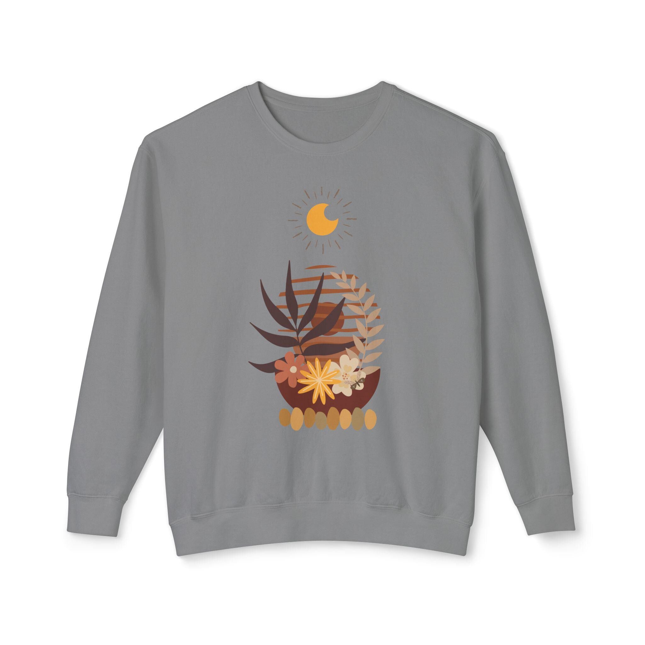 Botanical Crewneck Sweatshirt, Cozy Plant Lover Gift,  Earthy Aesthetic, Nature-Inspired Apparel