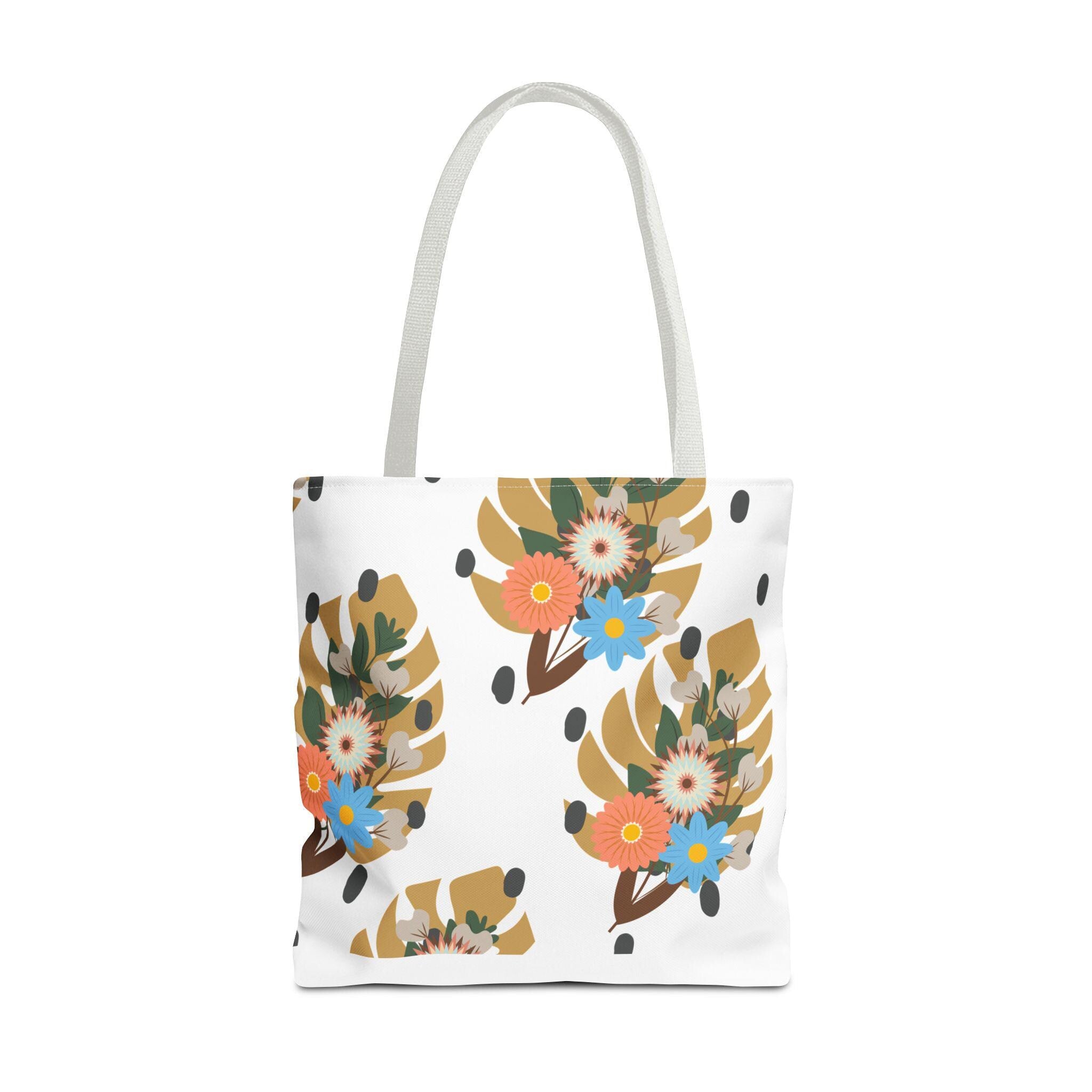 Floral Tote Bag, Eco-Friendly Shopping Bag, Gift for Her, Summer Essentials, Beach Bag, Casual Everyday Use