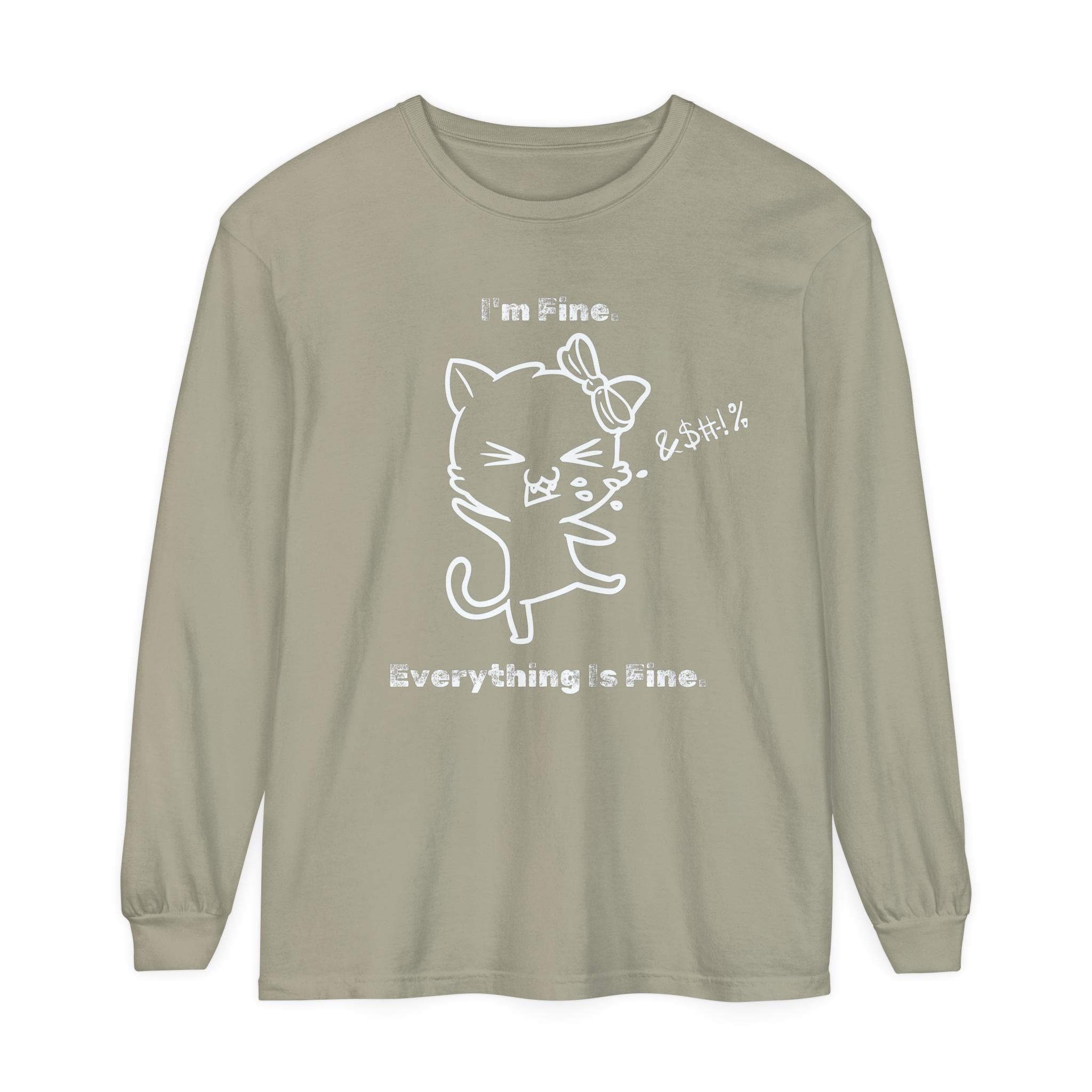 Playful Cat Quote Long Sleeve T-Shirt, Cute Humor Tee, Gift for Cat Lovers, Casual Wear, Funny Animal Shirt
