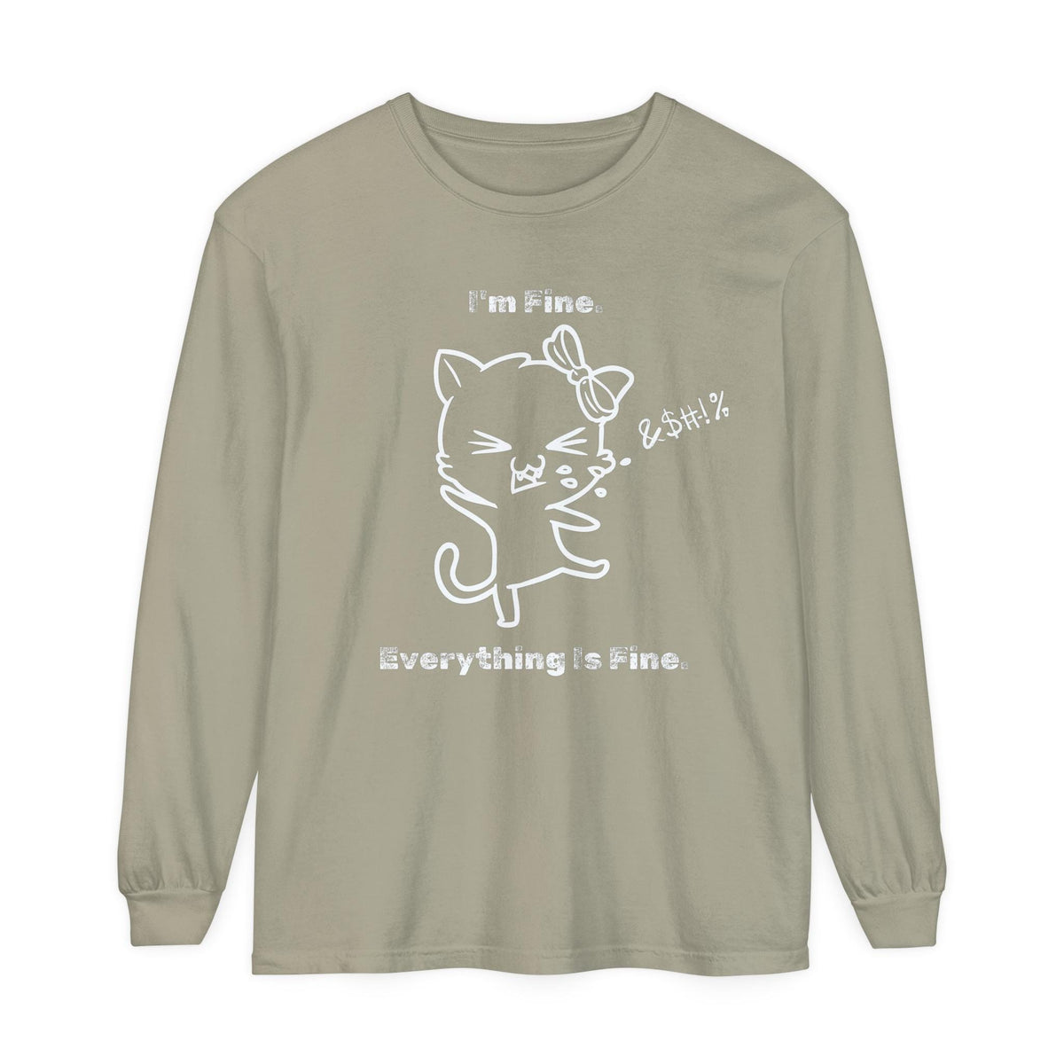 Playful Cat Quote Long Sleeve T-Shirt, Cute Humor Tee, Gift for Cat Lovers, Casual Wear, Funny Animal Shirt