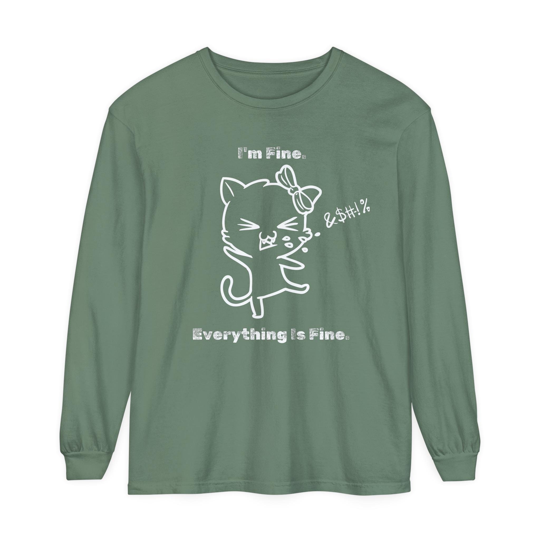Playful Cat Quote Long Sleeve T-Shirt, Cute Humor Tee, Gift for Cat Lovers, Casual Wear, Funny Animal Shirt