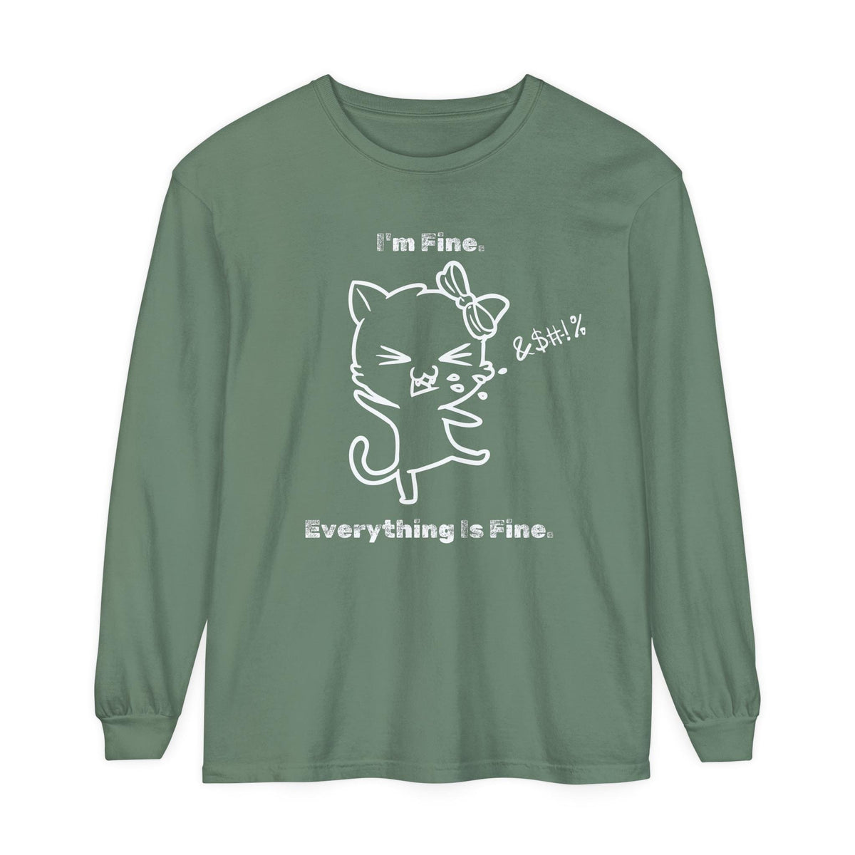 Playful Cat Quote Long Sleeve T-Shirt, Cute Humor Tee, Gift for Cat Lovers, Casual Wear, Funny Animal Shirt