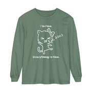 Playful Cat Quote Long Sleeve T-Shirt, Cute Humor Tee, Gift for Cat Lovers, Casual Wear, Funny Animal Shirt