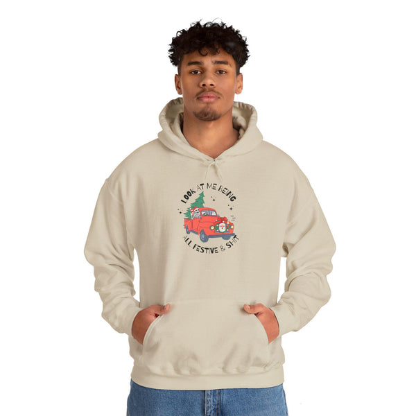 Festive Skeleton Holiday Hoodie, Cozy Christmas Sweatshirt, Unisex Sweatshirt, Cute Winter Apparel, Gift for Him/Her, Hoodie