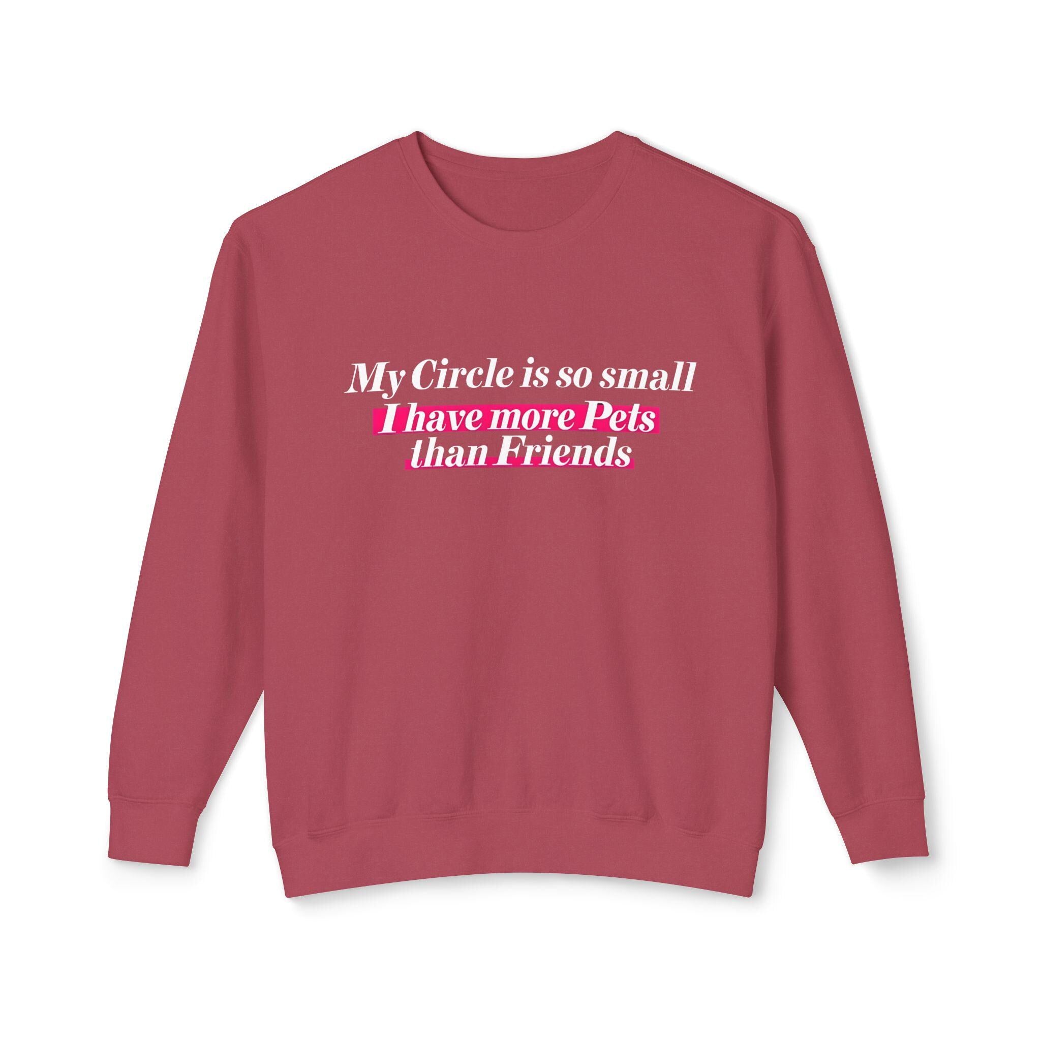 Cozy Up with Humor: 'My Circle is So Small I Have More Pets Than Friends' Sweater!