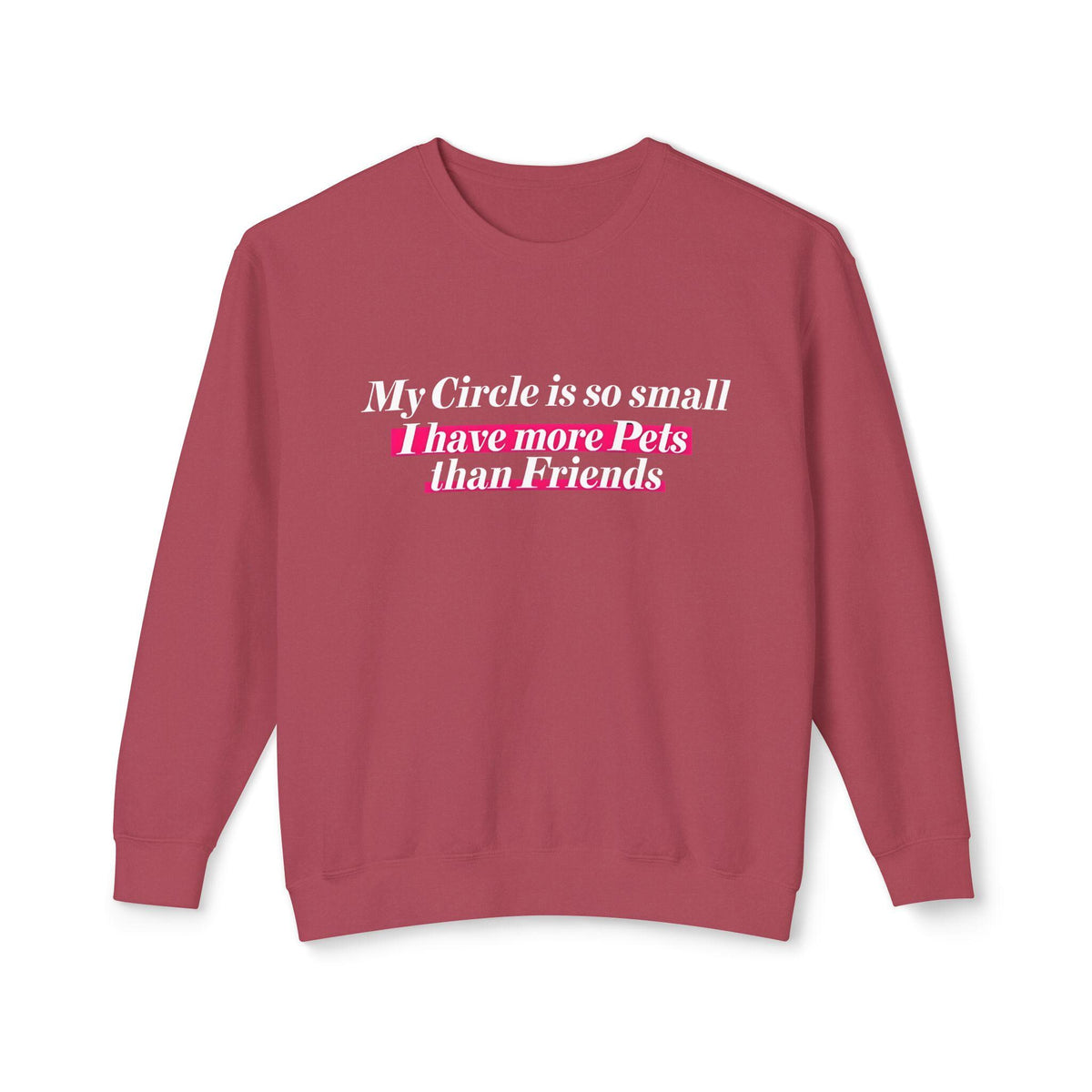Cozy Up with Humor: 'My Circle is So Small I Have More Pets Than Friends' Sweater!