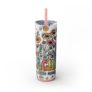 Helping Minds Grow Teachers - Skinny Tumbler with Straw, 20oz