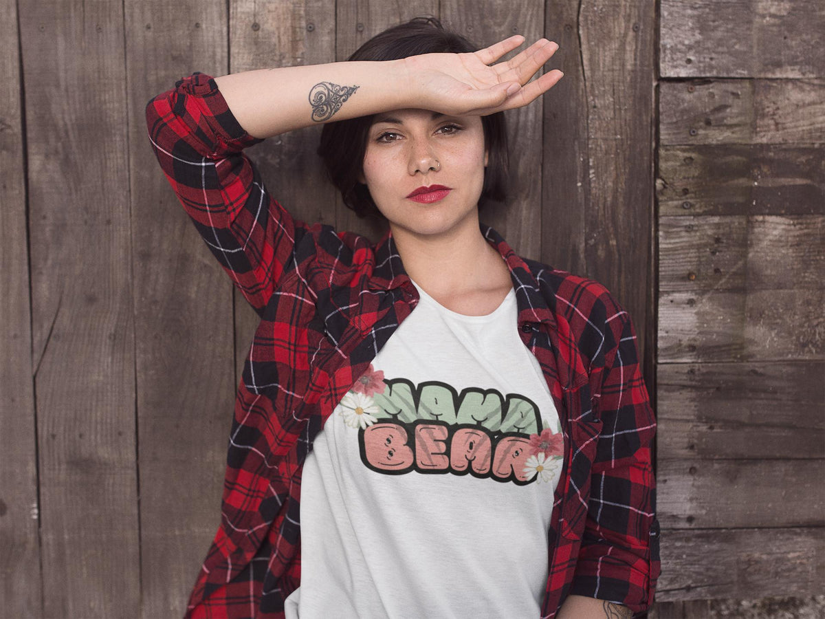 Women's Cut & Sew - Mama Bear Print Tee (AOP)