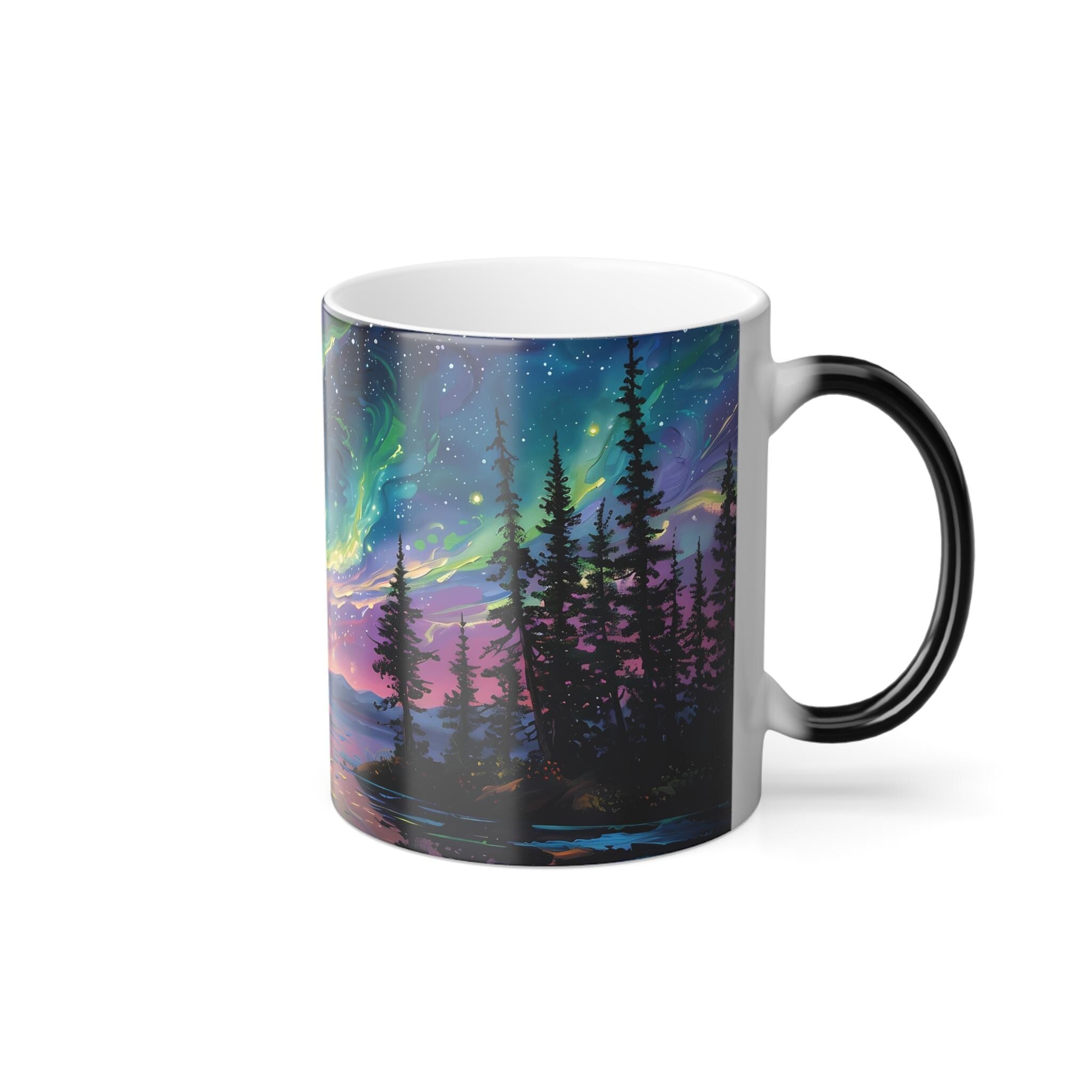 Magic Northern Lights Mug - Color Changing Ceramic - Scenic Night Sky Design - Great for Winter Season
