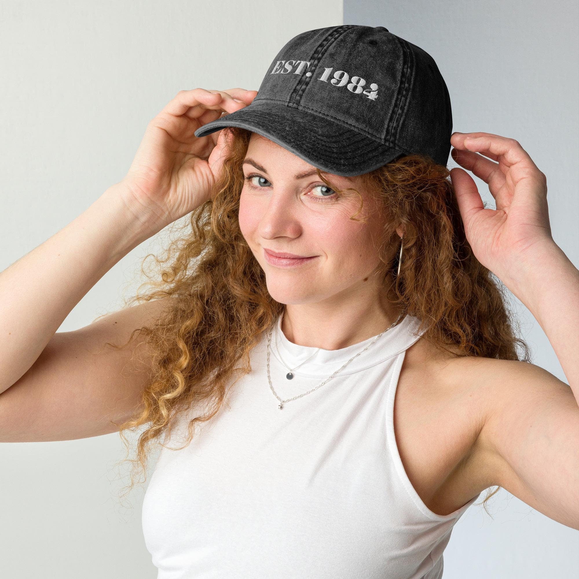 80s Inspired Est. 1984 Embroidered Cap - Adjustable Unisex Hat