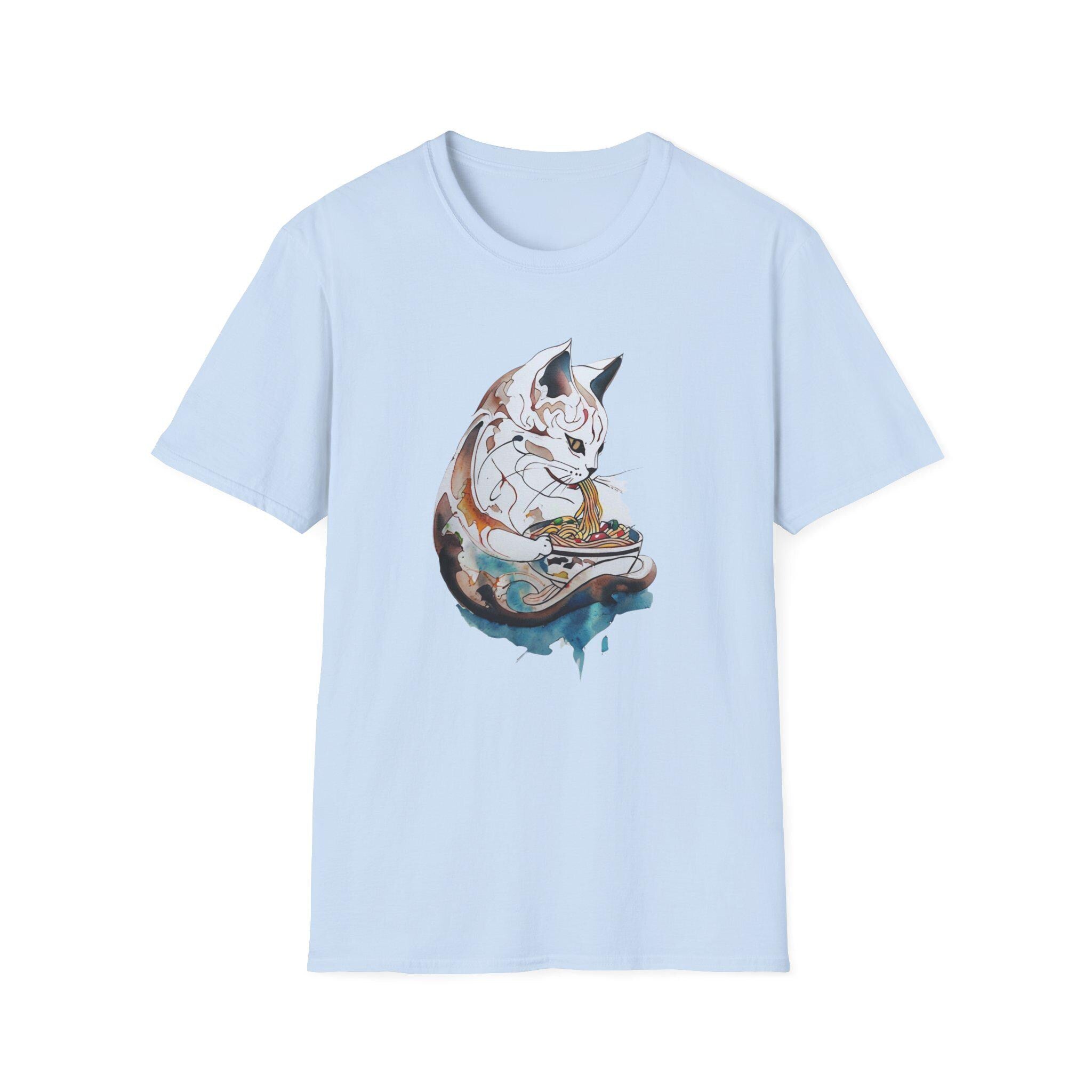 Ramen Cat T-Shirt - Cute Cat Tee - Funny Noodle Shirt - Gift for Cat Lovers