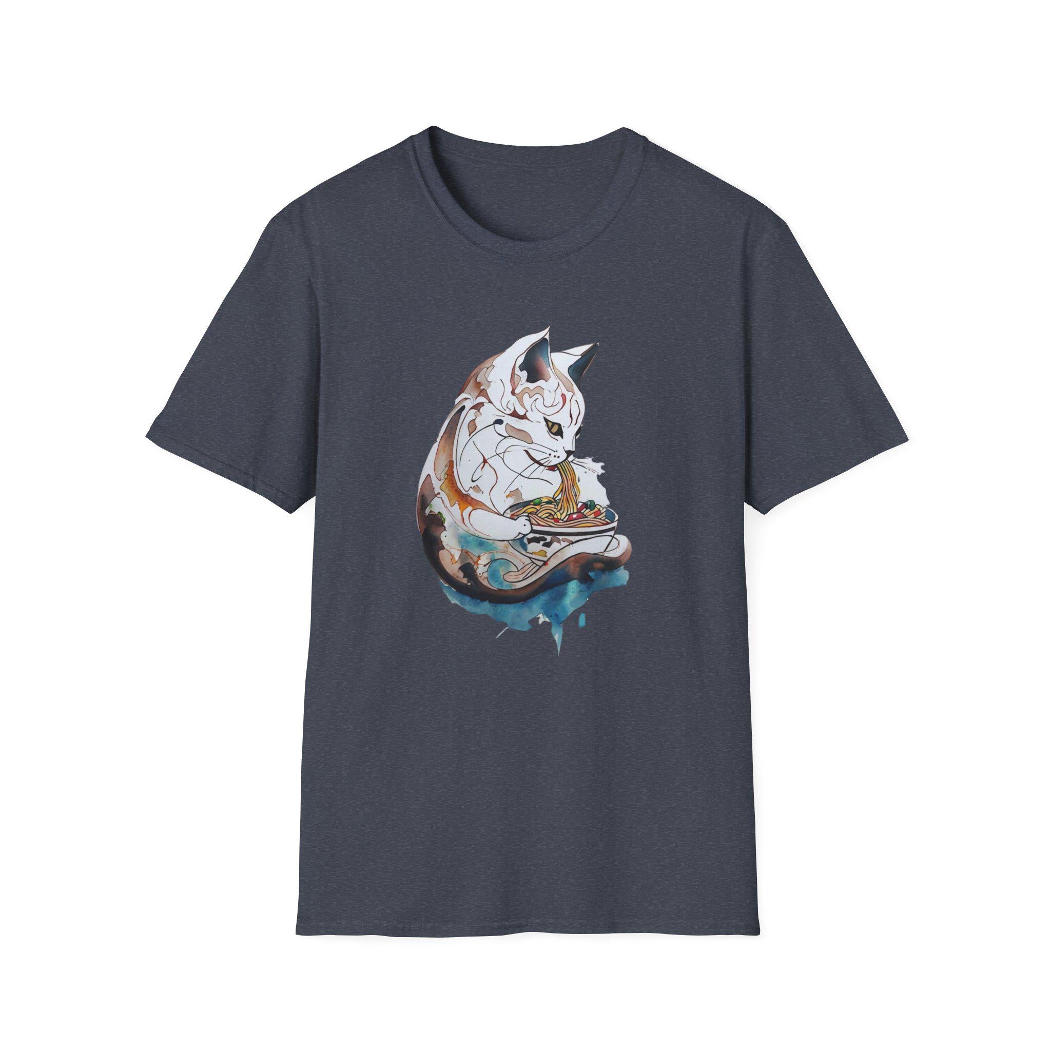 Ramen Cat T-Shirt - Cute Cat Tee - Funny Noodle Shirt - Gift for Cat Lovers