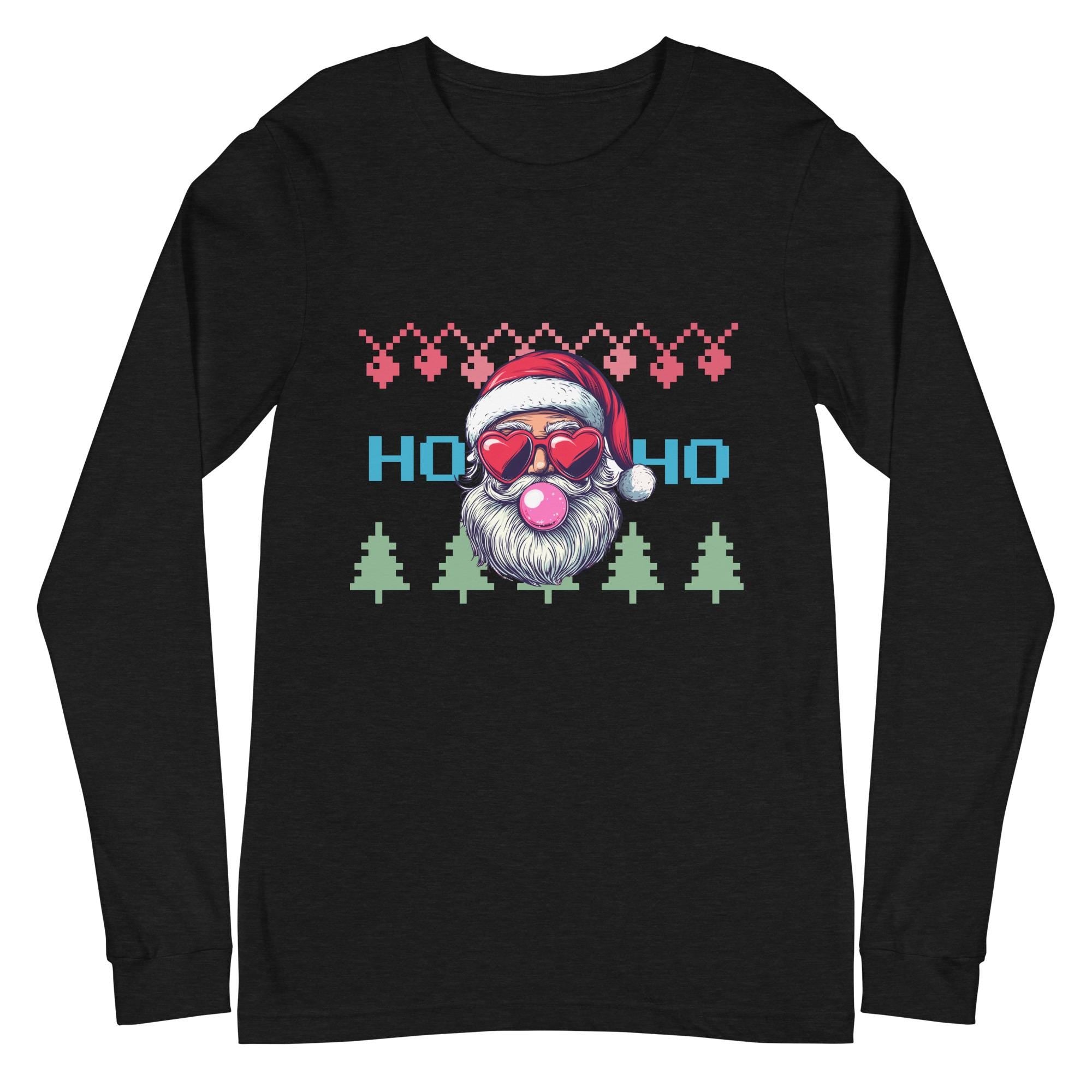 Retro Santa Shirt, Christmas Shirt, Trendy Christmas Shirt -  Unisex Long Sleeve Tee, Classic Christmas Shirt, Long Sleeve Santa Shirt,