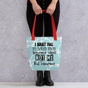 Water Print - Texted Print Tote Bag