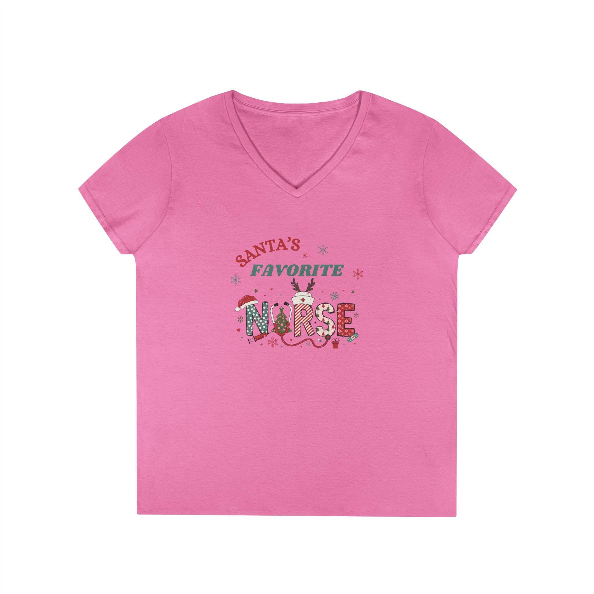 Santa&#39;s Favorite Nurse Shirt - Christmas Nurse Gift - Cute Holiday Tee - Nurse Gift Shirt - Funny Nurse Life Apparel - Santa Nurse Tee
