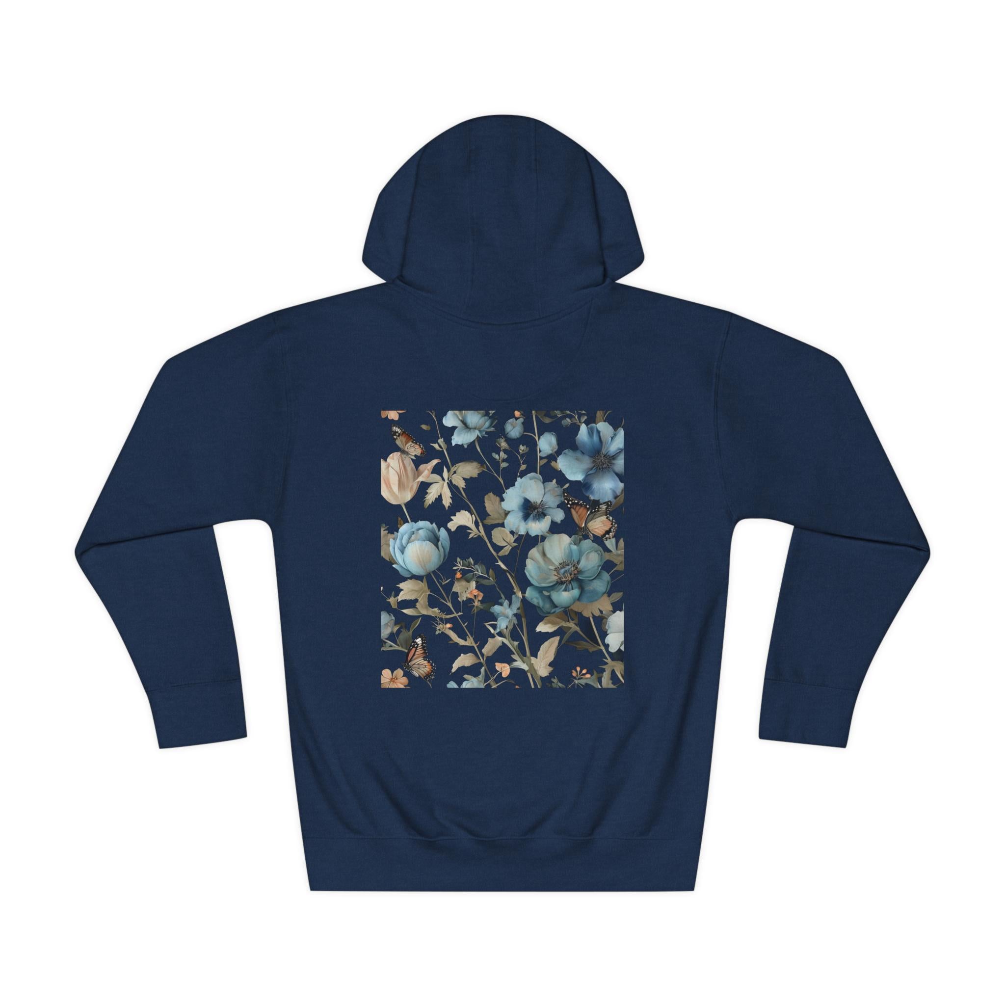 Blue Botanical Sweater - Wildflower Graphic Print - Nature Lover Fashion