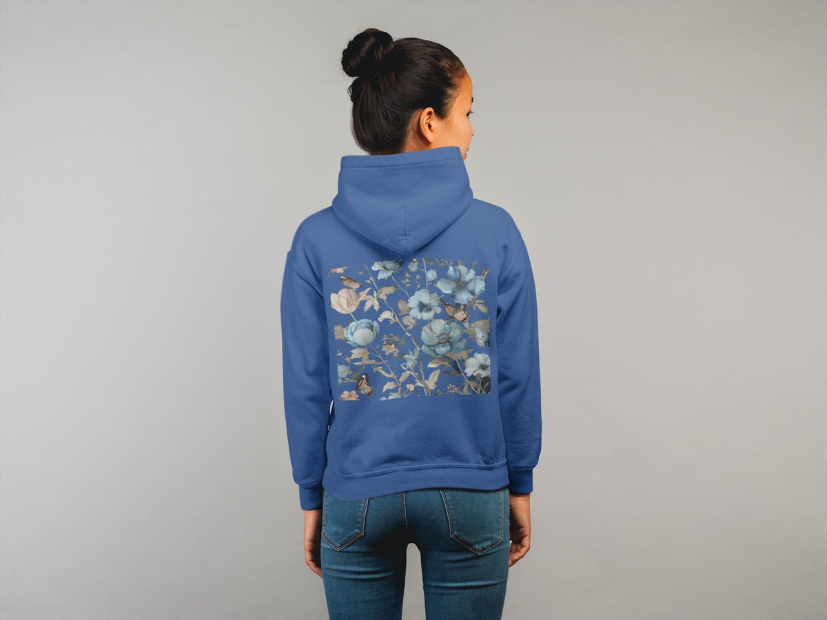 Blue Botanical Sweater - Wildflower Graphic Print - Nature Lover Fashion